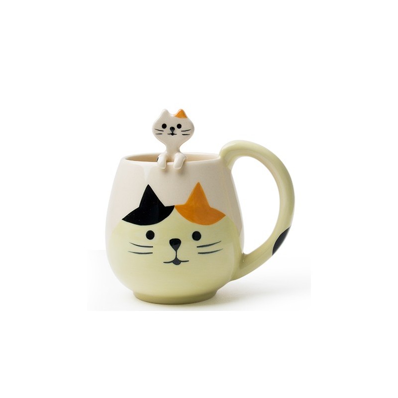 Caneca Cerâmica com Gatinho CatLovers Decorativa Café Chá