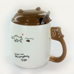 Caneca Cerâmica com Tampa Gato Cat Lovers