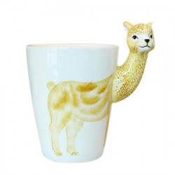 Caneca Cerâmica Alpaca para Café Chá Divertida Decorativa