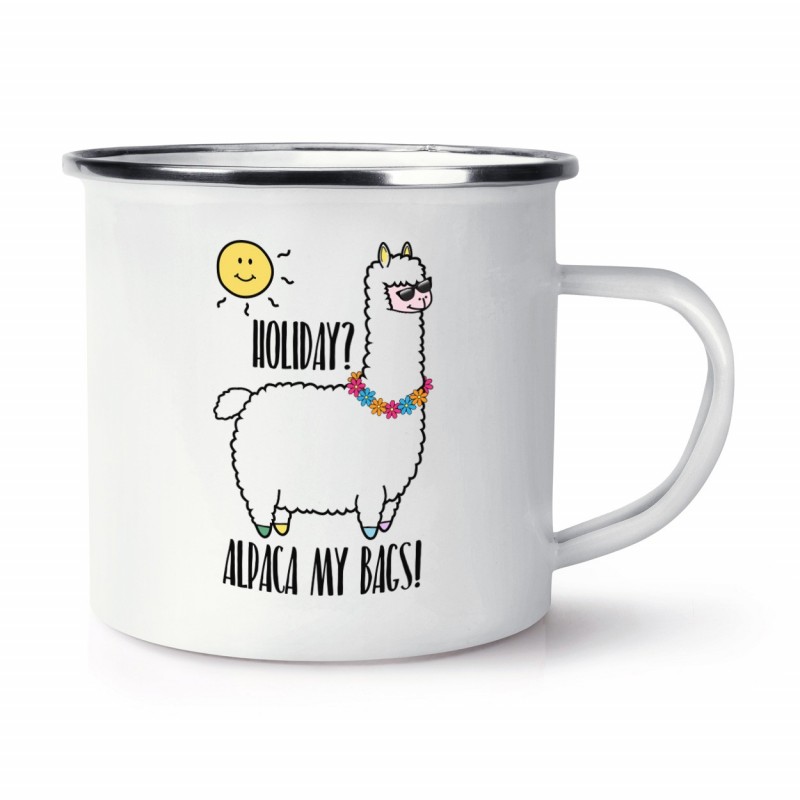 Caneca Esmaltada Alpaca para Café Chá Divertida Decorativa