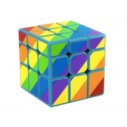 Cubo Mágico 3x3x3 Multicolorido Arco-íris Base Azul Desafio Geek