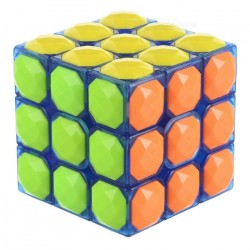 Cubo Mágico Base Azul Transparente Desafio QI Geek