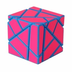 Cubo Mágico Rosa Irregular Base Azul Desafio Geek