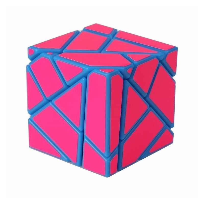 Cubo Mágico Rosa Irregular Base Azul Desafio Geek