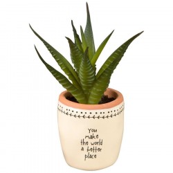 Vasinho para Plantas Suculentas ou Cactus Frase Cerâmica