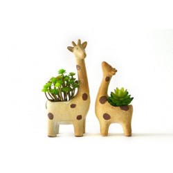 Kit Vasos para Plantas Suculentas ou Cactus Metálico Girafas