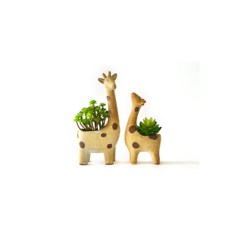 Kit Vasos para Plantas Suculentas ou Cactus Metálico Girafas