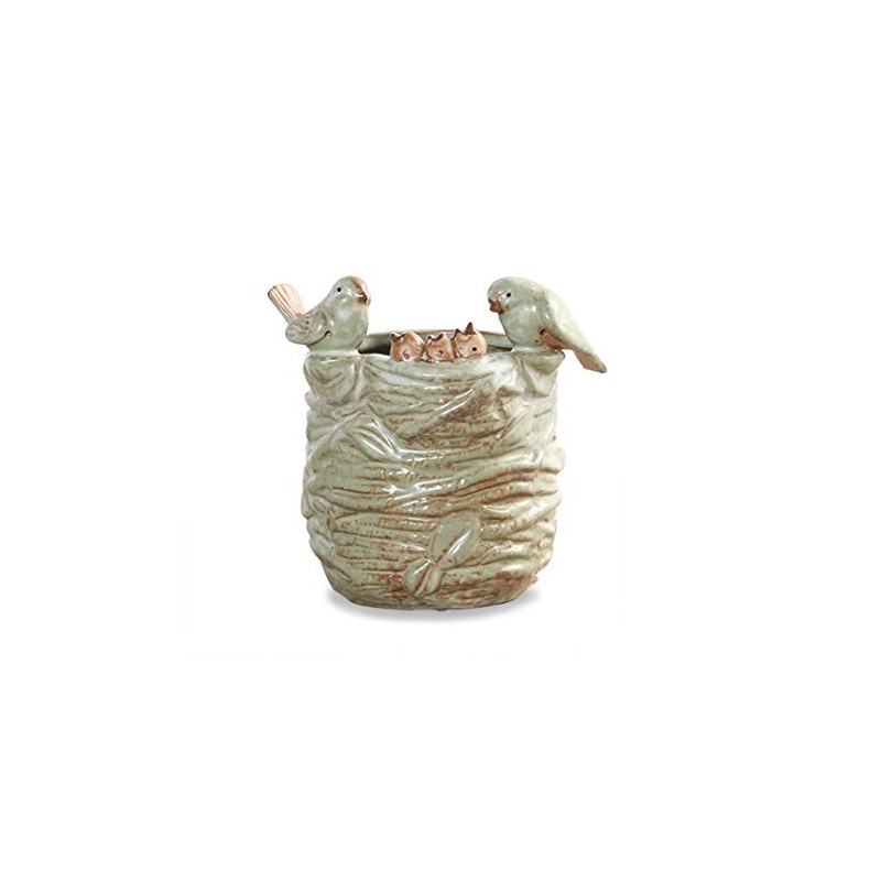 Vaso Cerâmica Ninho Passarinho para Plantas Suculentas Tipos Cactus Suculenta Flor Vaso Cerâmica Ninho Passarinho para Plantas Suculentas Tipos Cactus Suculenta Flor
