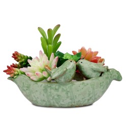 Vaso Cerâmica Formato de Ninho Passarinho para Plantas Suculentas Cactus e Flores