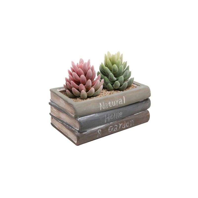 Vaso Cerâmica Formato de Pilha de Livros para Plantas Suculentas Cactus e Flores