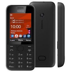 Celular Nokia 208 Preto Dual Chip Câmera 1,3MP 3G Bluetooth Rádio FM MP3 Fone de Ouvido