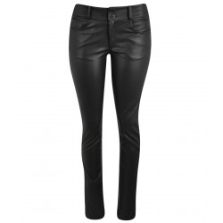 Calça Feminina Skinny Couro Sintético Preta