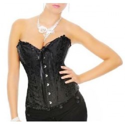 Corset Corselet Corpete Preto Renda