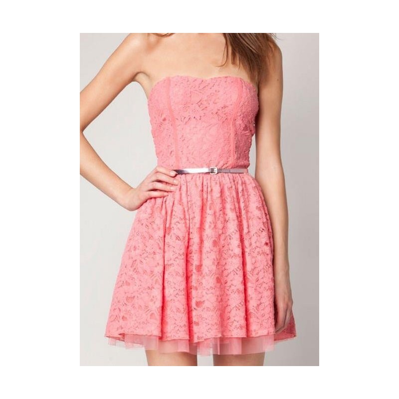 Vestido Curto Renda Rosa Tomara que Caia