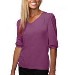 Blusa Feminina Malha Roxa Mangas