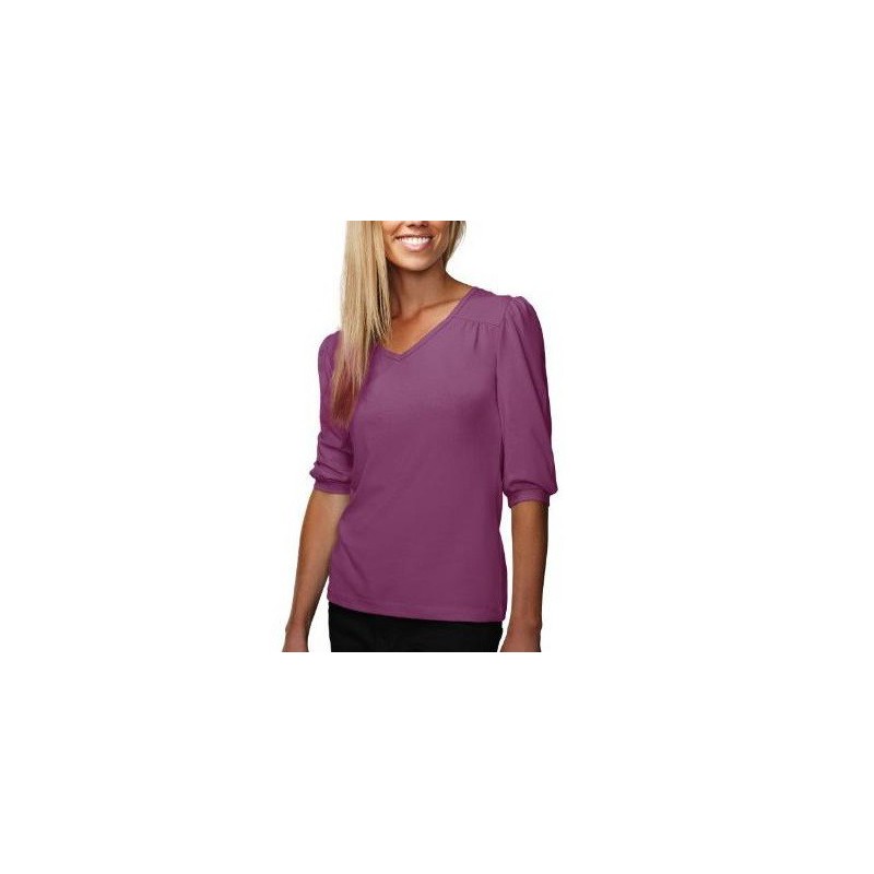 Blusa Feminina Malha Roxa Mangas