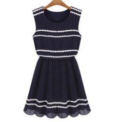 Vestido Casual Curto Azul