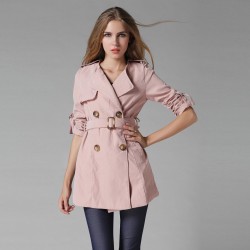 Casaco Feminino Trench Coat Rosa