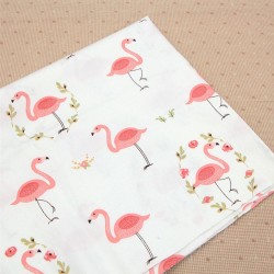 Tecido tricoline flamingos...