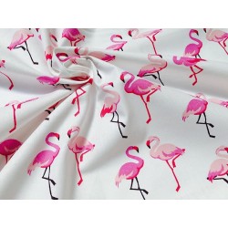 Tecido tricoline flamingo...