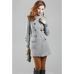 Casaco Feminino Trench Coat Cinza