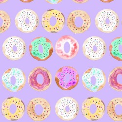 Tecido lilás estampa donuts...