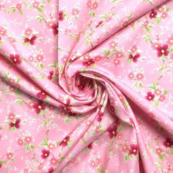 Tecido rosa estampa floral...