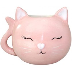 Vaso gatinho rosa cerâmica...