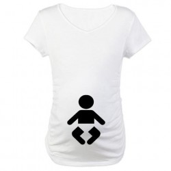 Blusa Camiseta Branca Moda Gestante Maternidade com Desenho