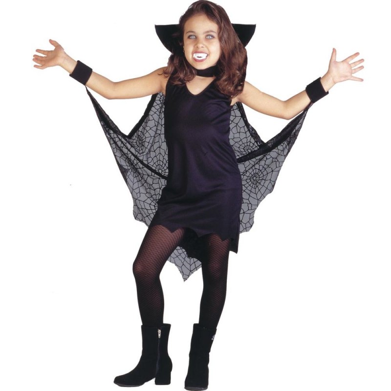 Fantasia Infantil - Conjunto Vampira C/ Morcego Pop - Tamanho P (3 a 5  anos) - 10312 - Sulamericana - Kits e Gifts