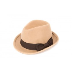 Chapéu Feltro Feminino Fedora Fita Marrom