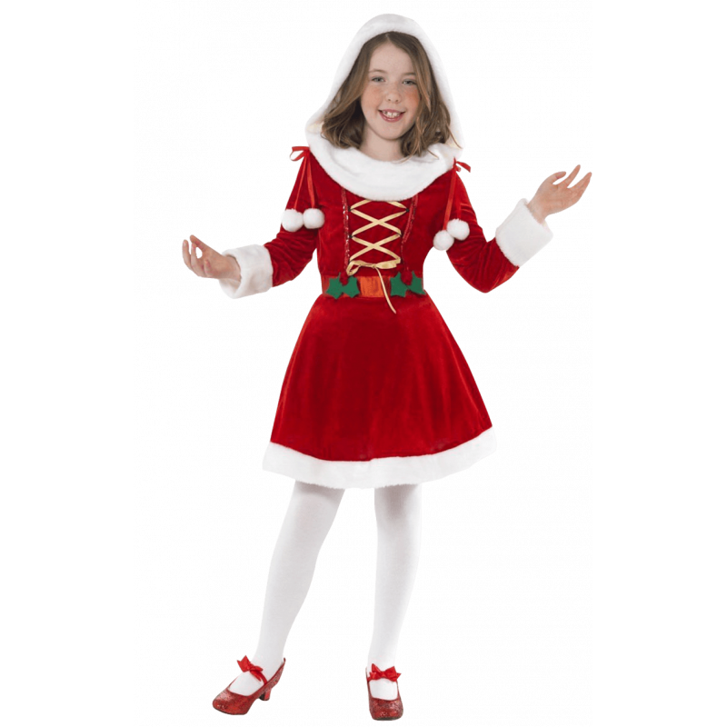 Fantasia meninas infantil vestido Natal Mamãe Noel Festas