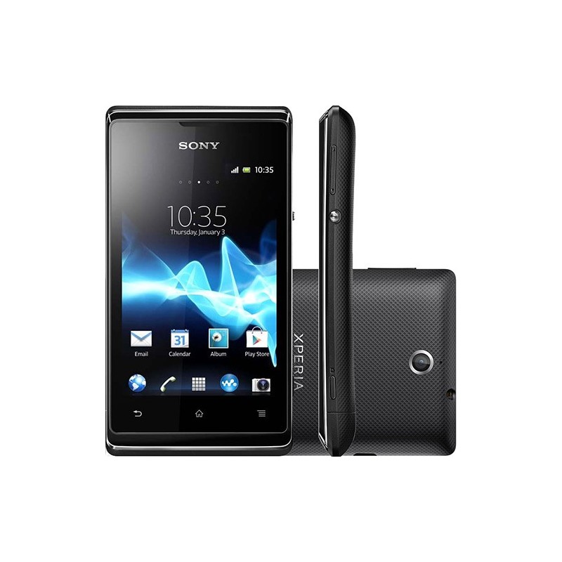 Smartphone Dual Chip Sony Xperia E Dual Claro Preto Android 4.0 3G/Wi-Fi Câmera 3.2MP