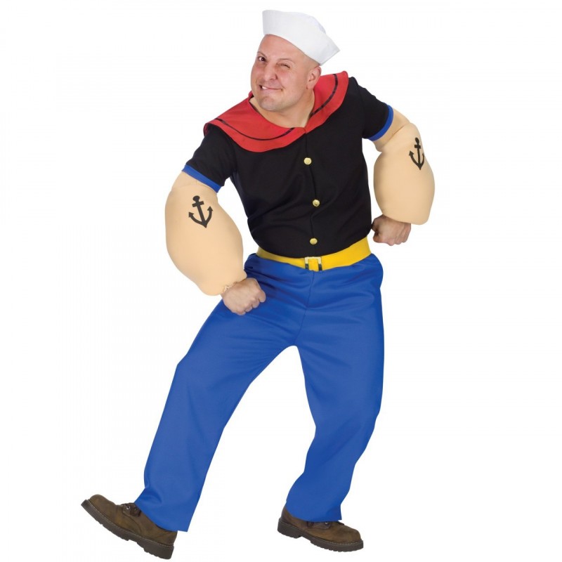 Fantasia Masculina Popeye Festa Halloween Adulto