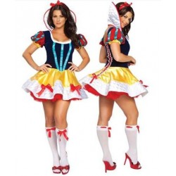 Fantasia Feminina Branca de Neve Sexy Adultos Festa Halloween