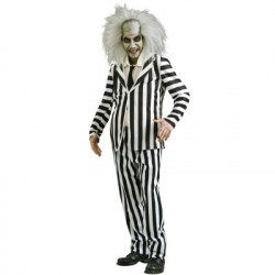 Fantasia Masculina BeetleJuice Besouro Suco Festa Halloween Adulto