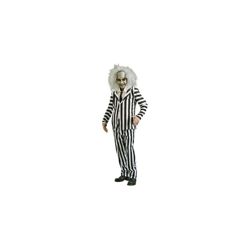 Fantasia Masculina BeetleJuice Besouro Suco Festa Halloween Adulto